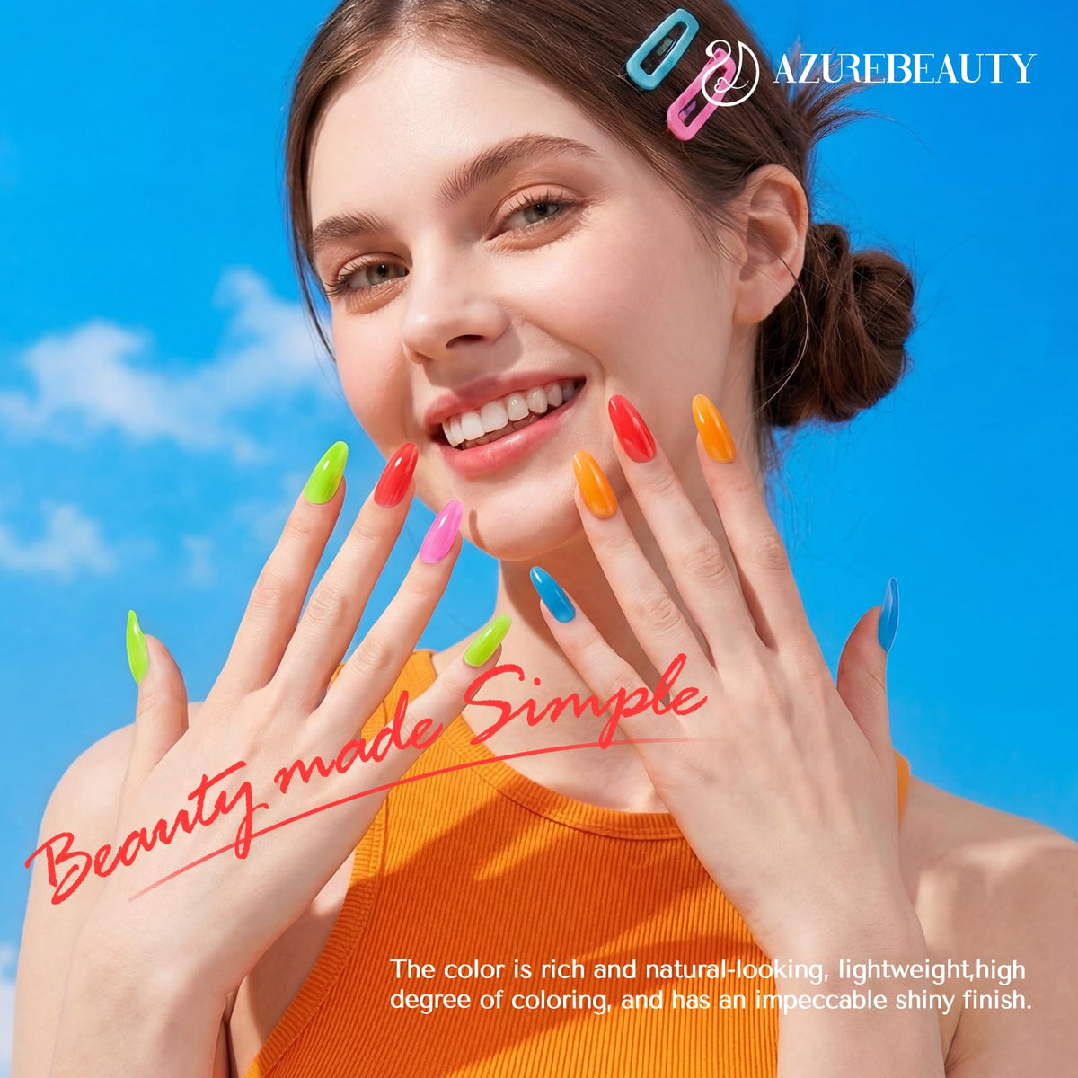 AZUREBEAUTY tools laid out with base top activator for quick salon results