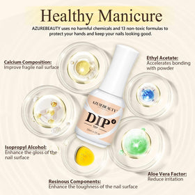 AZUREBEAUTY applying top coat to nail to seal dip powder colors