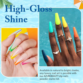 AzureBeauty top coat and activator bottles highlighting glossy seal and fast drying