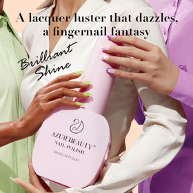 AZUREBEAUTY top coat brush detail demonstrating high-gloss finish and chip protection