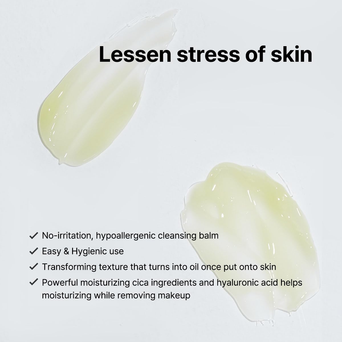 B_LAB cleansing balm being massaged in hand for effective makeup removal