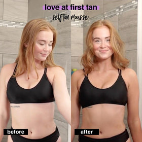 B.TAN elbows knees prep detail with moisturizer guidance to avoid patchiness