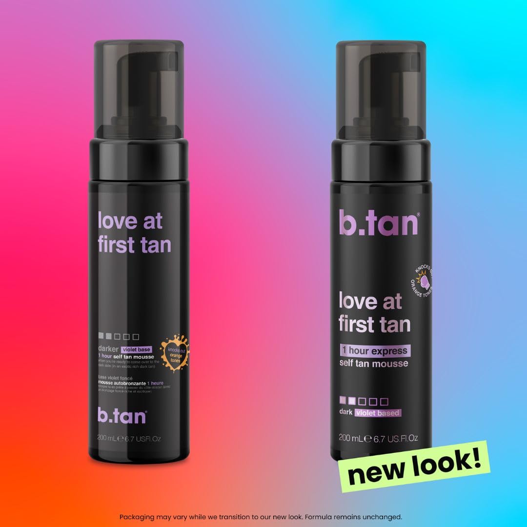 B.TAN face and neck application showing gentle coverage and natural-looking tan
