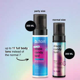 b.tan application mitt spreading mousse on arm for a smooth tan