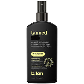 B.TAN front spray bottle showing product and label for quick tanning