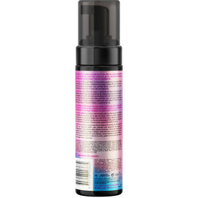 b.tan mousse foam texture close-up emphasizing even, streak-free application