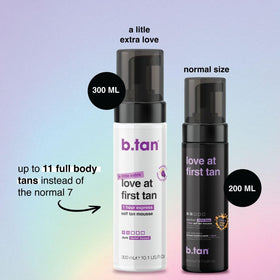 b.tan mousse texture close-up demonstrating smooth blendability benefit