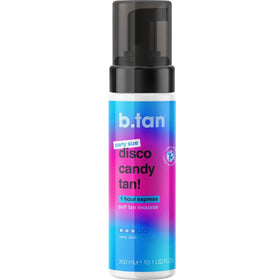 b.tan front bottle showing party size and bold packaging for more tans