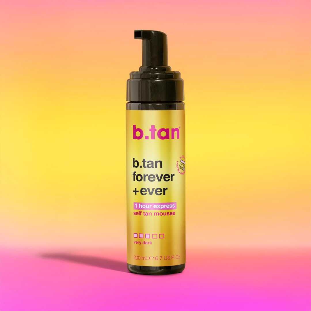 B.TAN size scale with hand comparison confirming travel-friendly 6.7 fl oz portability