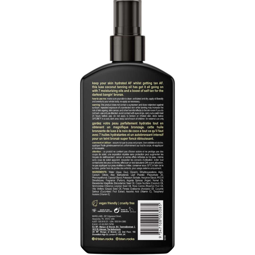 B.TAN close-up pump delivering fine dry spray for even coverage