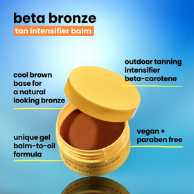 B.TAN tinted gel blended on skin close-up showing immediate bronzing and smooth finish