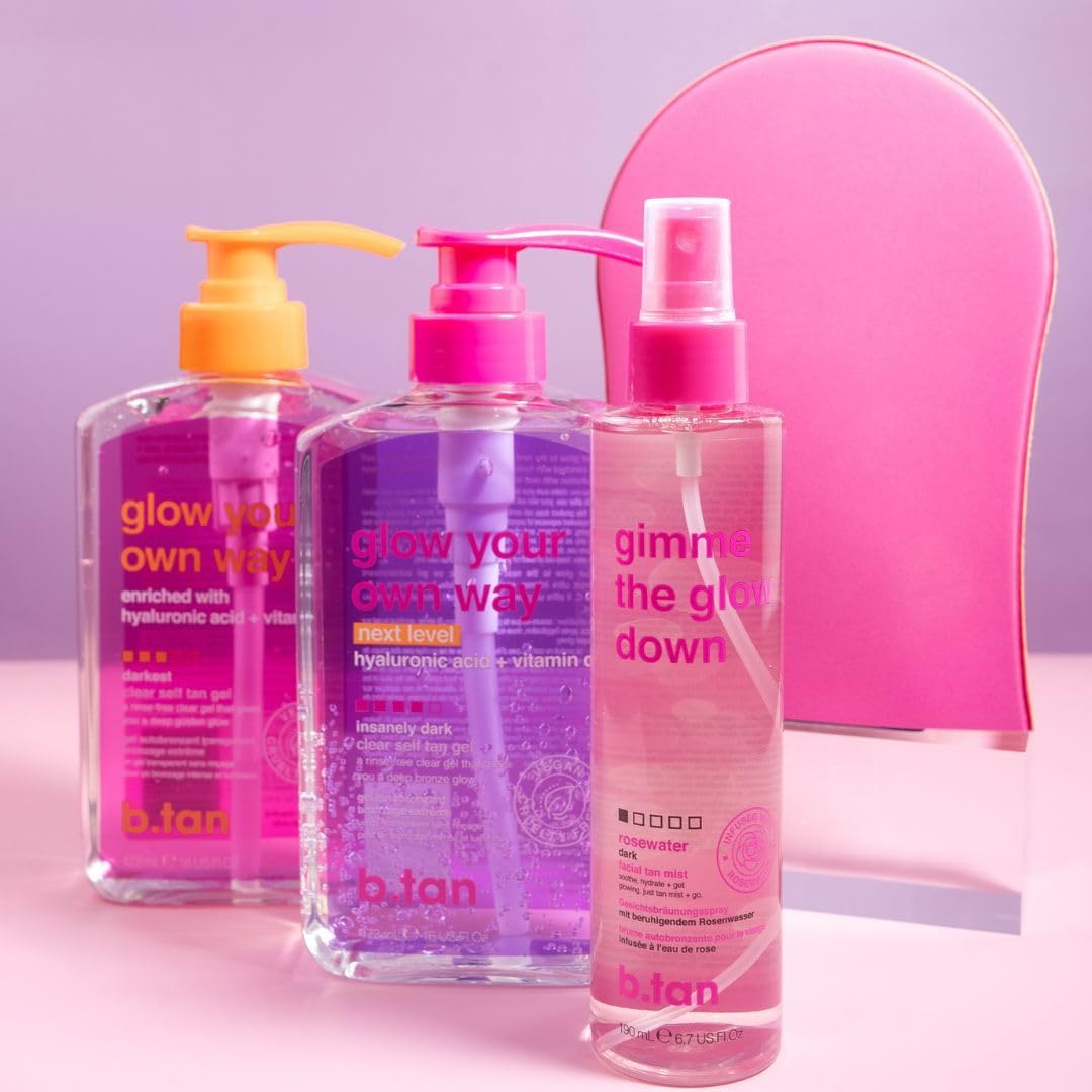 b.tan product next to everyday items showing compact travel size benefit