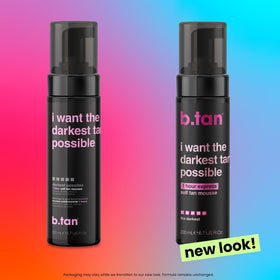 B.TAN before and after legs comparison showing deep bronzed results