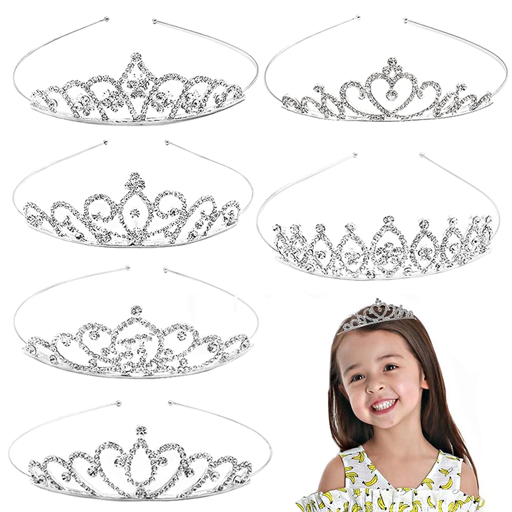 Baaxxango front view of six silver tiaras showing variety and instant outfit coordination