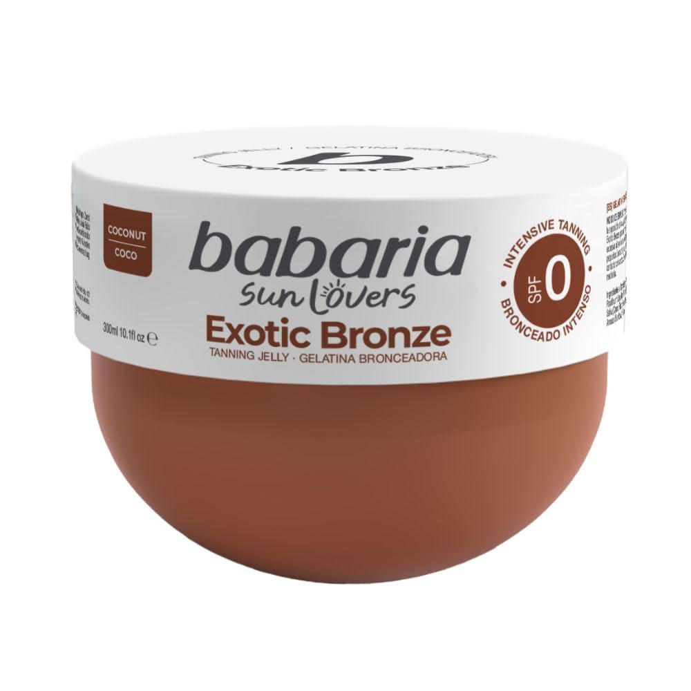 Babaria front packaging showing 300 ml coconut tanning gel benefits