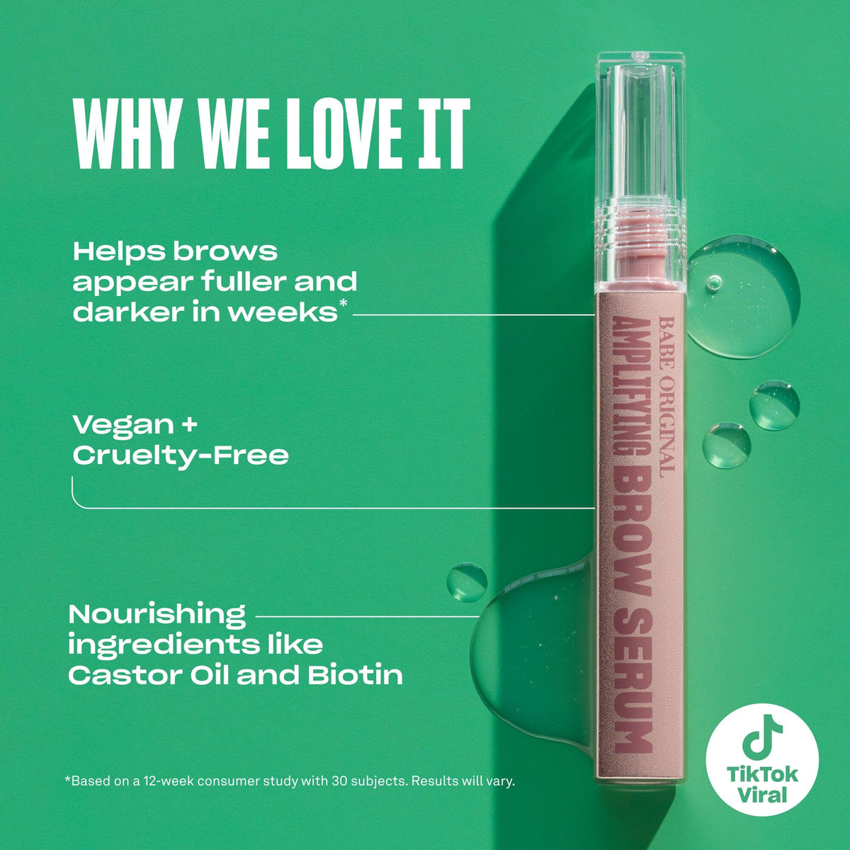 BABE ORIGINAL creamy serum texture highlighting smooth absorption