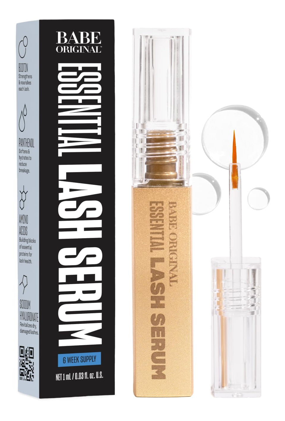 BABE ORIGINAL front packaging showing compact 1 mL bottle and brand clarity benefit