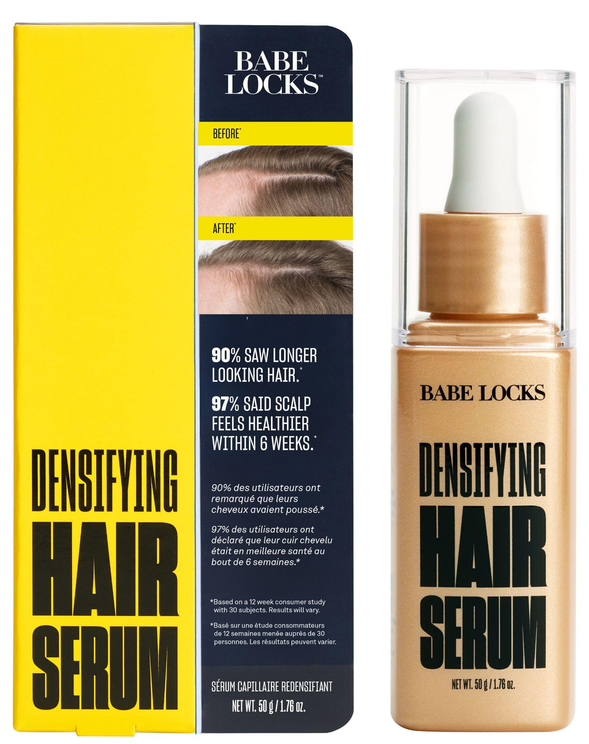 Babe Original front packaging showing serum bottle and label benefits