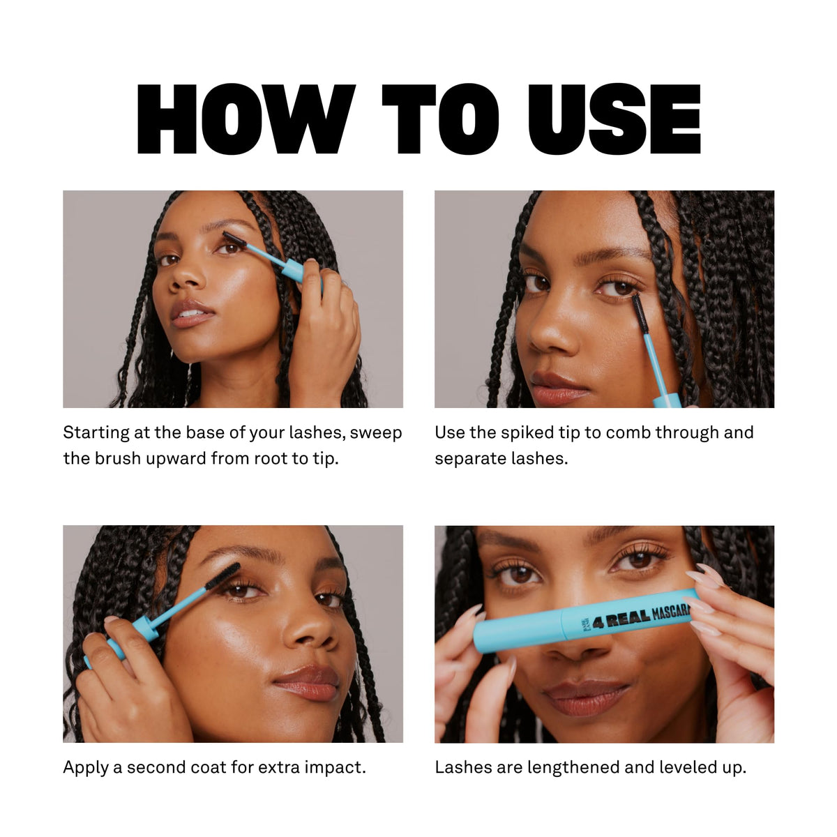Babe Original model wearing mascara highlighting defined lashes and natural-looking volume