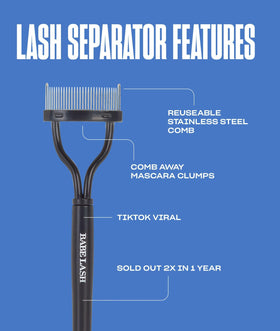 BABE ORIGINAL combing lashes after mascara for smooth defined lashes