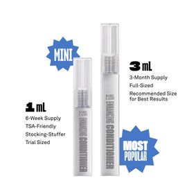 Babe Original 3mL size and scale beside fingertip for travel-friendly convenience