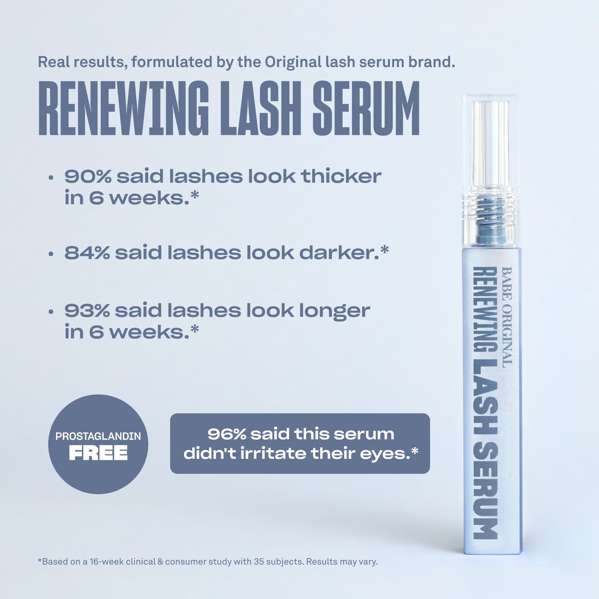 BABE ORIGINAL serum texture drop emphasizing lightweight formula and quick absorption