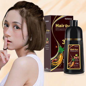Bablabear application on dry hair illustrating easy at-home gray coverage