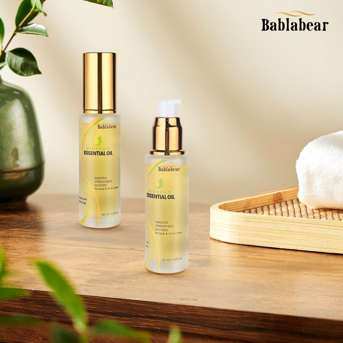 Bablabear on bathroom vanity showing everyday styling convenience