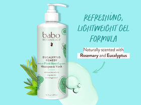 Babo Botanicals bottle on shower shelf illustrating daily-use convenience