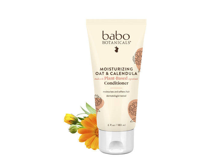Babo Botanicals front bottle showing oat and calendula benefits