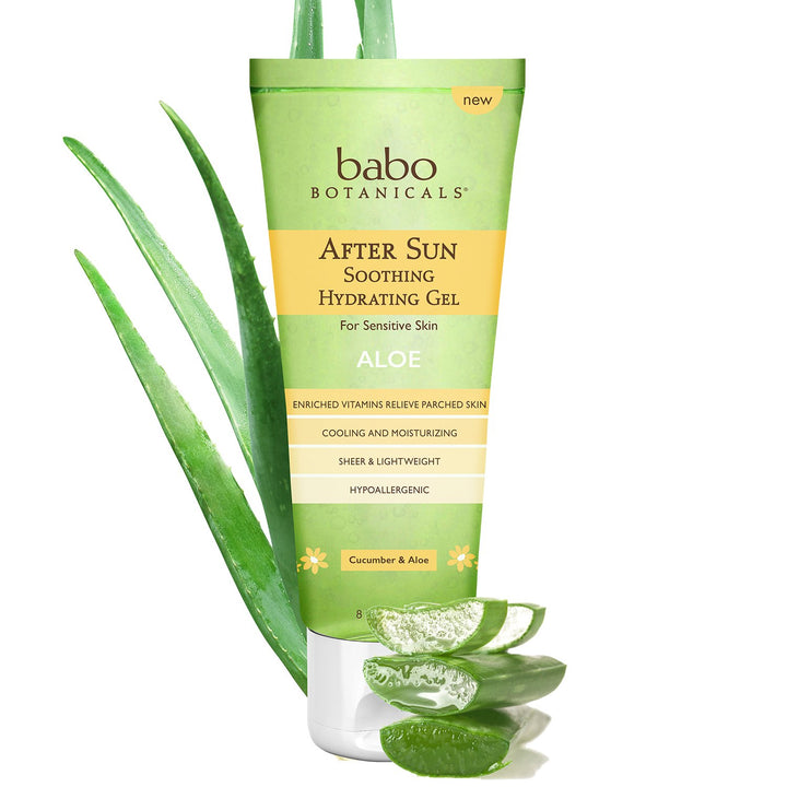 Babo Botanicals front label on 8 oz bottle showing product name and benefits