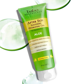 Babo Botanicals ingredients flatlay with aloe, cucumber and botanicals for transparency