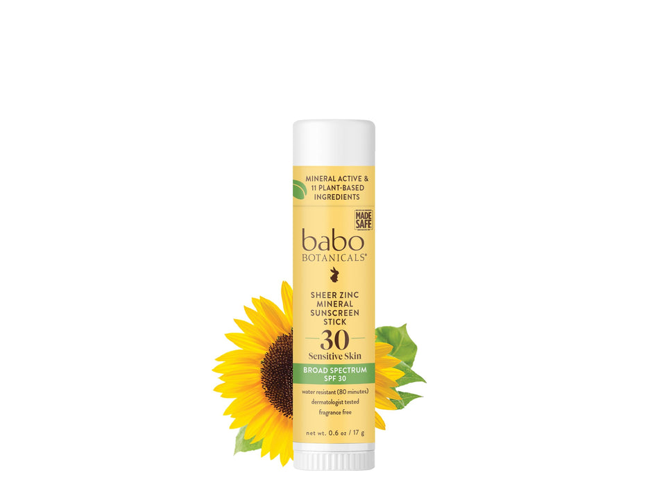 Babo Botanicals sport stick front packaging showing SPF 30 benefit