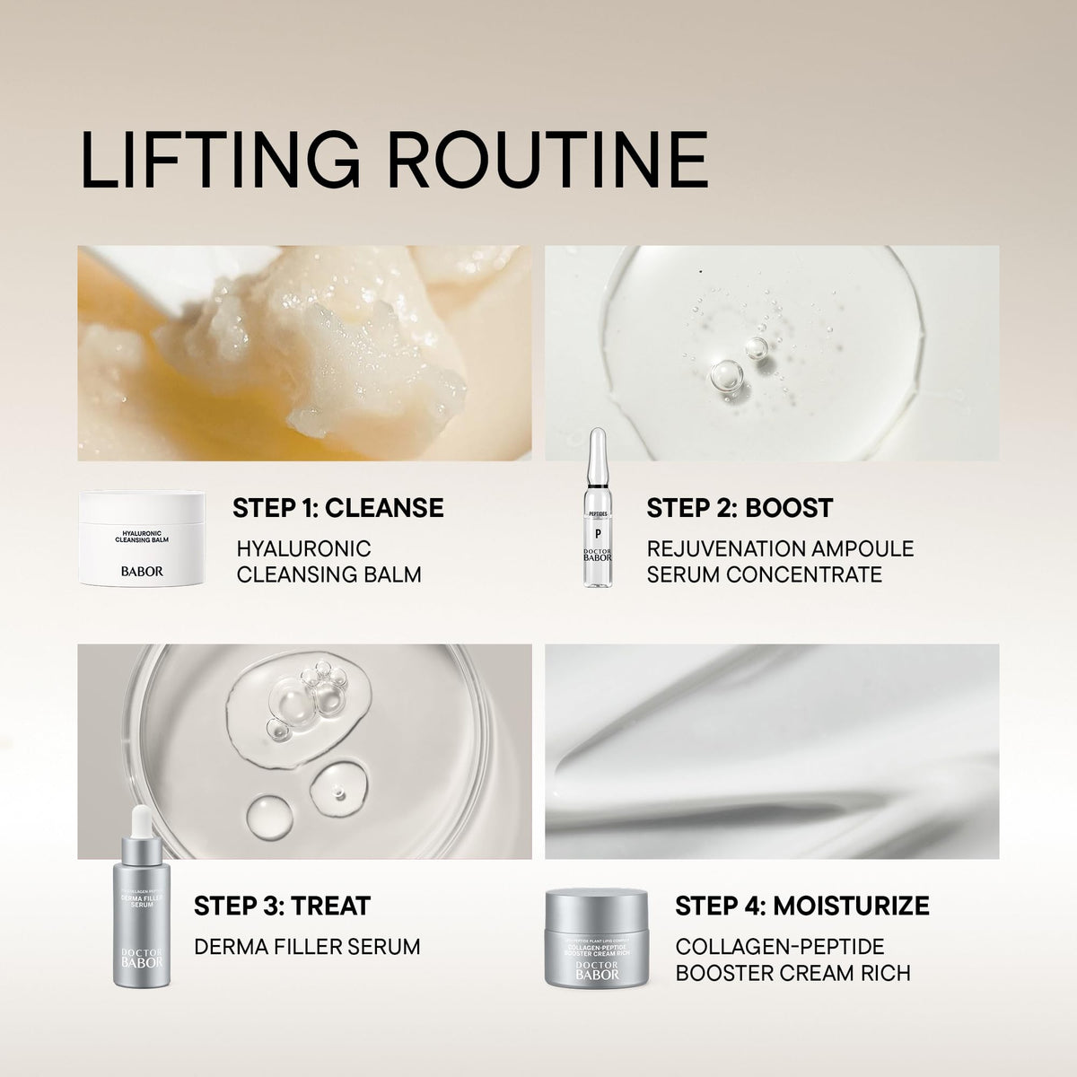 BABOR on bathroom vanity in lifestyle setting conveying daily routine radiance