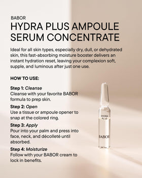BABOR label detail with ingredient list emphasizing hyaluronic hydration support