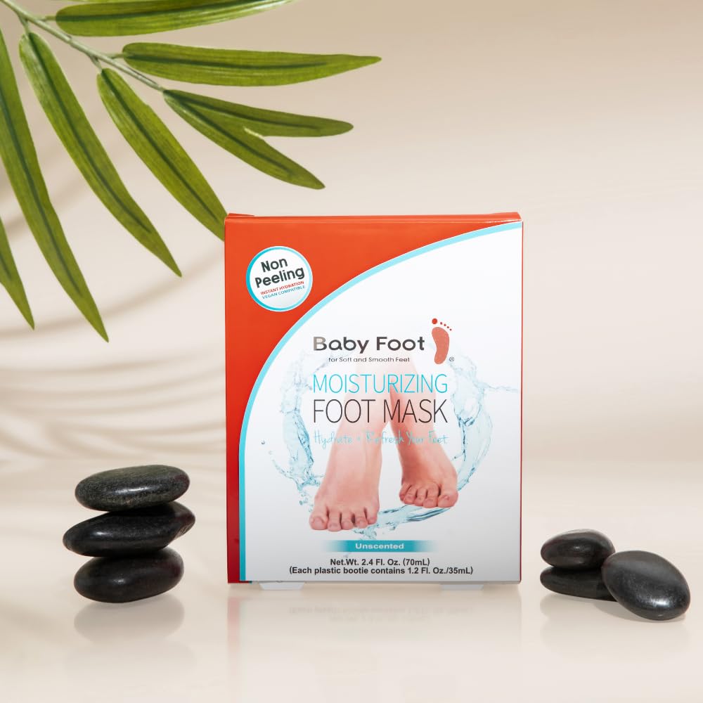 Baby Foot removed booties with hydrated feet showing soft results