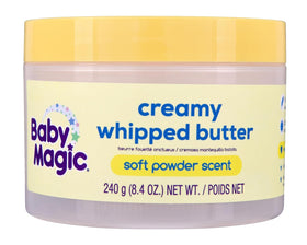 Baby Magic front packaging showing tub and soft-powder scent benefit
