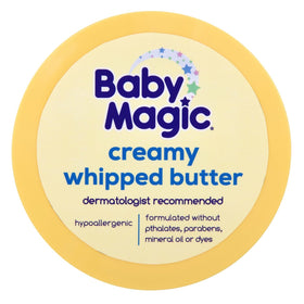 Baby Magic whipped texture close-up highlighting fast absorption benefit