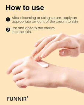 BabyFaceDiary FUNNIR applied to hand in lifestyle setting illustrating quick absorption benefit