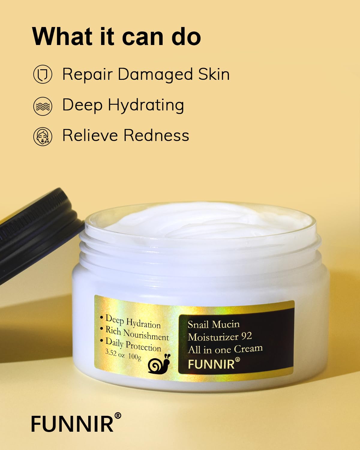 BabyFaceDiary FUNNIR cream texture close-up demonstrating lightweight gel-cream hydration