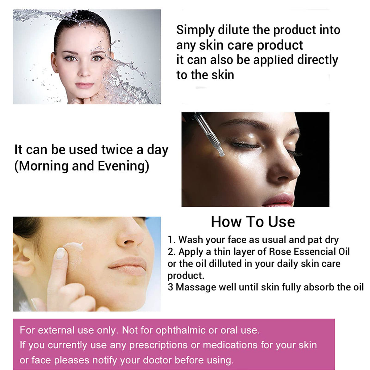 BabyFaceDiary rose face oil spread on hand to show smooth non-greasy finish