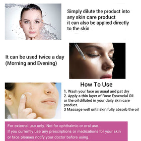 BabyFaceDiary rose face oil spread on hand to show smooth non-greasy finish