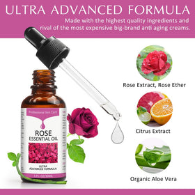 BabyFaceDiary rose face oil dropper releasing a single nourishing drop