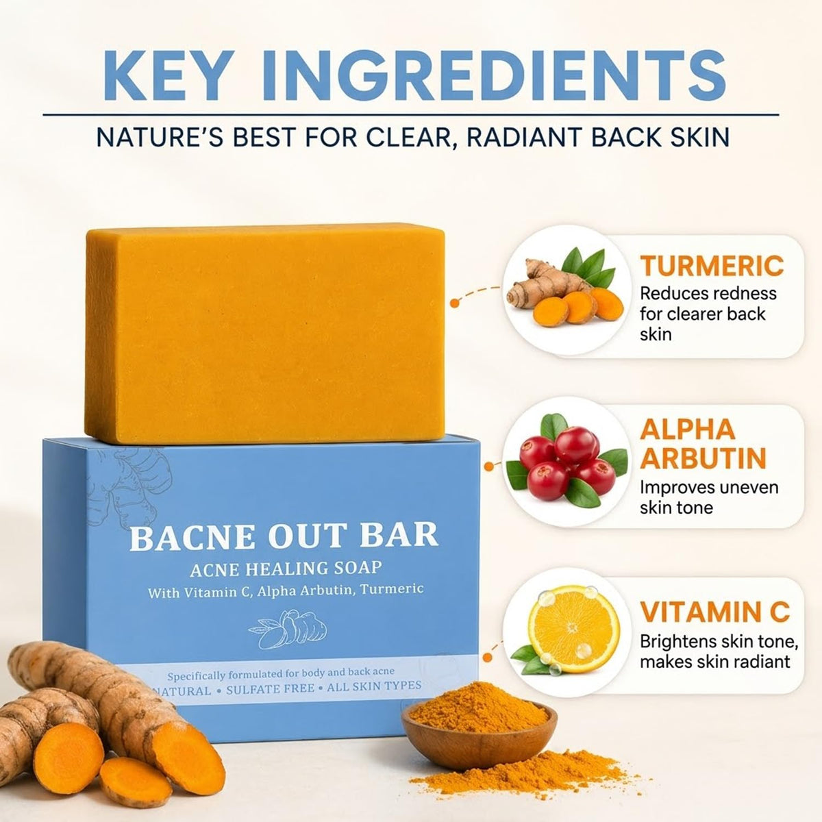 Generic Bacne Out Bar dense foam closeup demonstrating creamy lather benefit