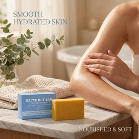Generic Bacne Out Bar in shower lifestyle setting for daily cleansing routine