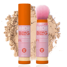 Bada Boom front packaging showing SPF 50 and brush-on powder for easy protection