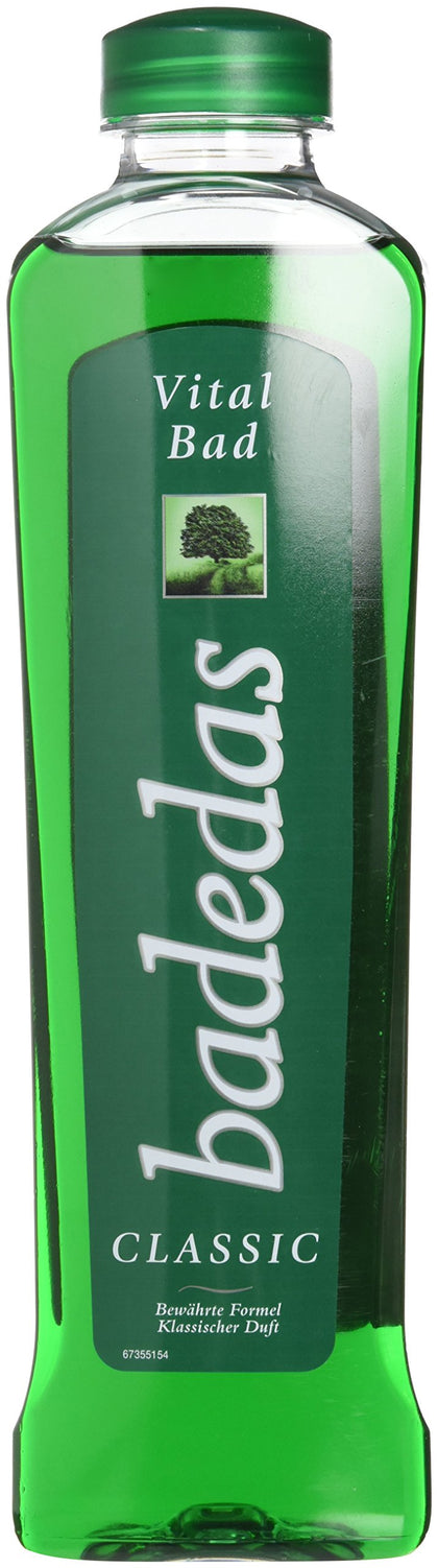 Badedas bottle front view showing label and 500 ml volume for refreshing baths