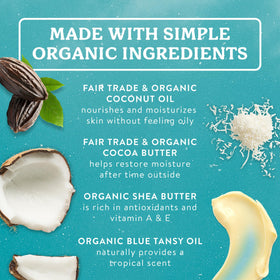 Badger ingredient display with coconut and oils highlighting natural sources
