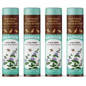 Badger front packaging showing large organic lip balm stick and branding benefits