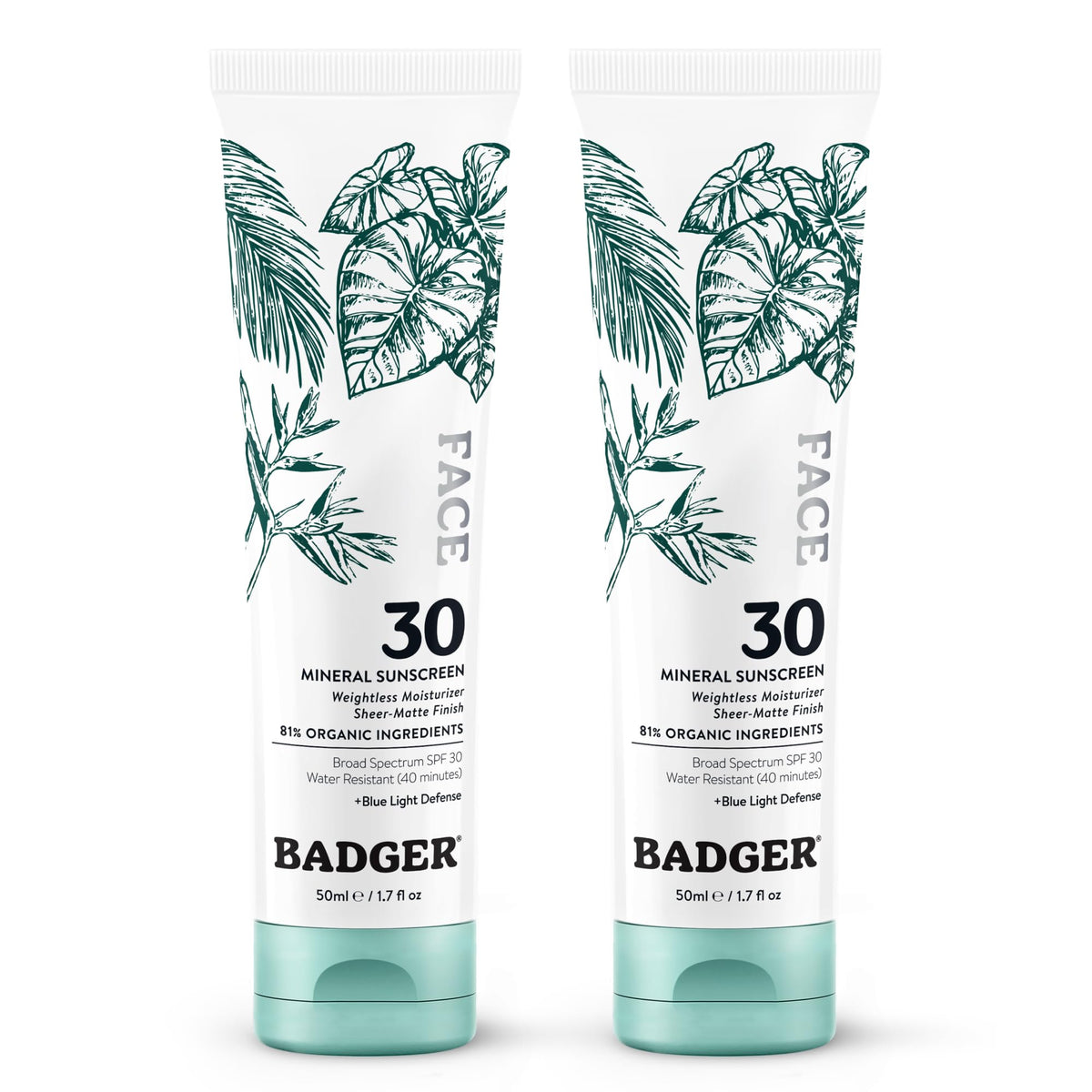 Badger front packaging showing SPF 30 and matte finish benefit